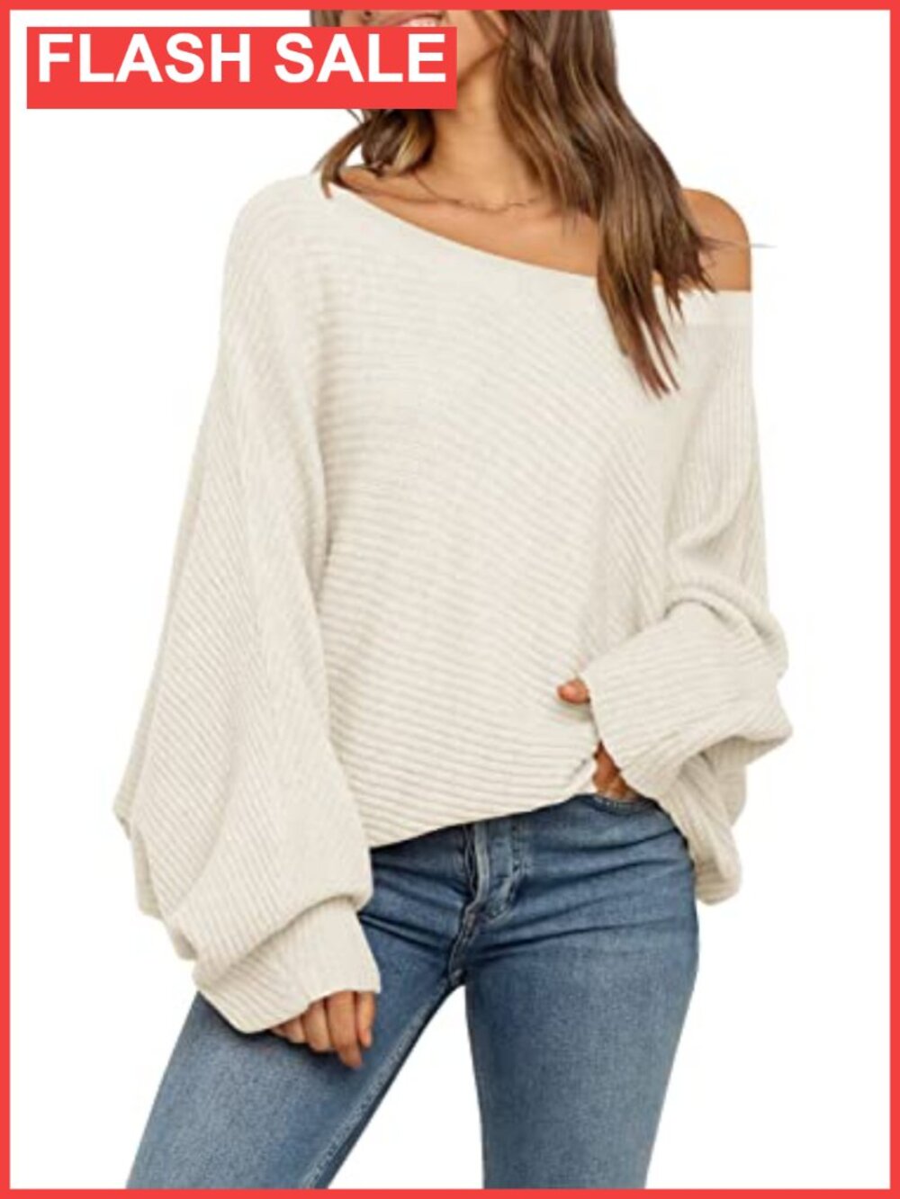 Oversized Off Shoulder Slouchy Knit Sweater Pullover